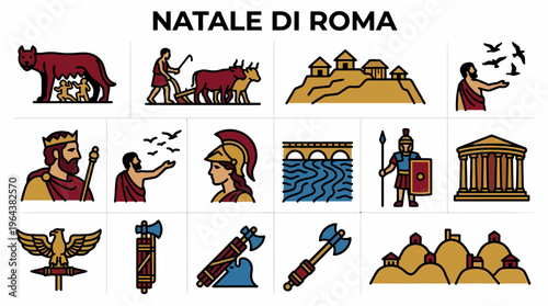Ancient Rome Icons: Mythology, History, Symbols