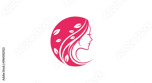 Womans profile with floral hair design