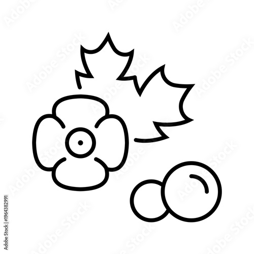 Mustard seed icon. Agriculture and seeds line symbol. Black and white.