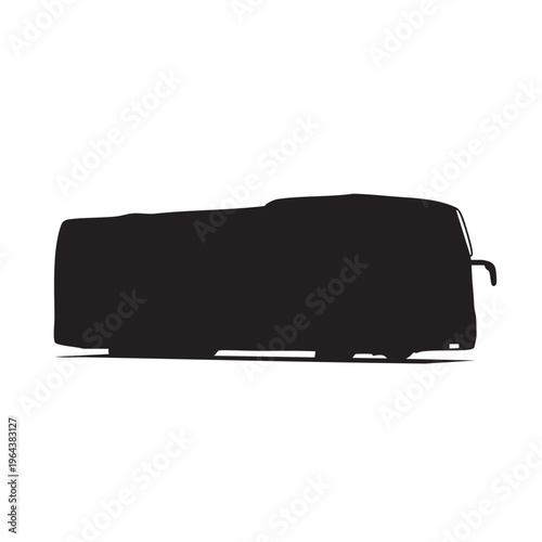 Black silhouette of a bus simple vector illustration for transportation concepts isolated on white b