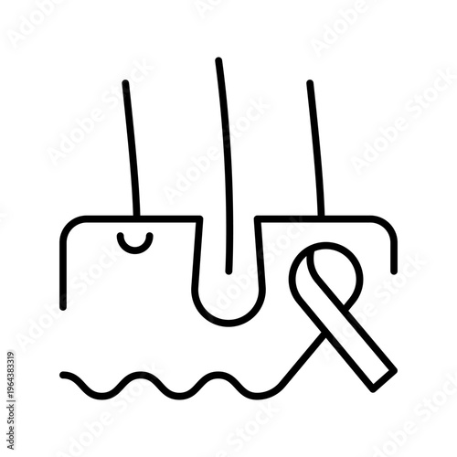 Skin cancer icon. Healthcare and dermatology line symbol. Black and white.