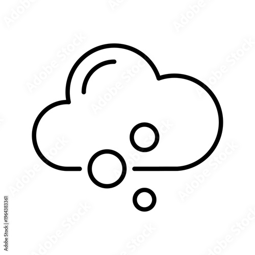 Snow shower icon. Nature and precipitation line symbol. Black and white.