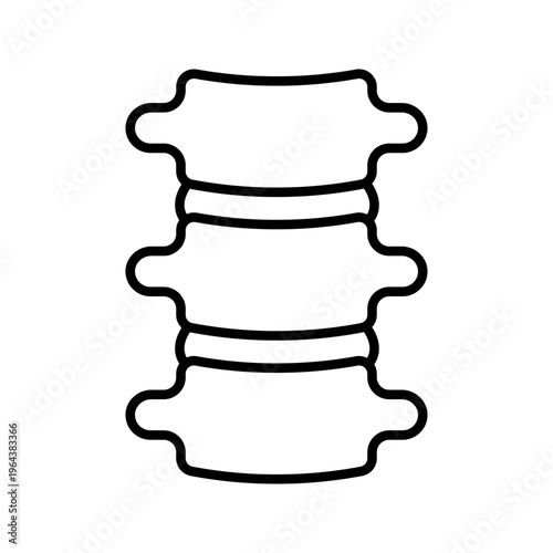 Spine anatomy icon. Healthcare and orthopedics line symbol. Black and white.