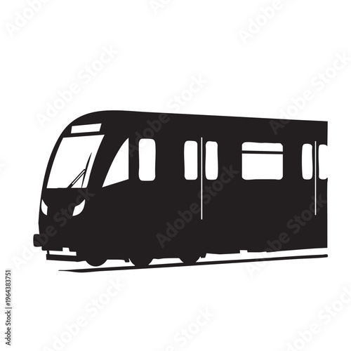 Subway train silhouette modern public transport vector illustration for urban travel and commuting c