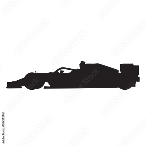Formula 1 race car silhouette sleek modern design for motorsport and speed concepts isolated on whit