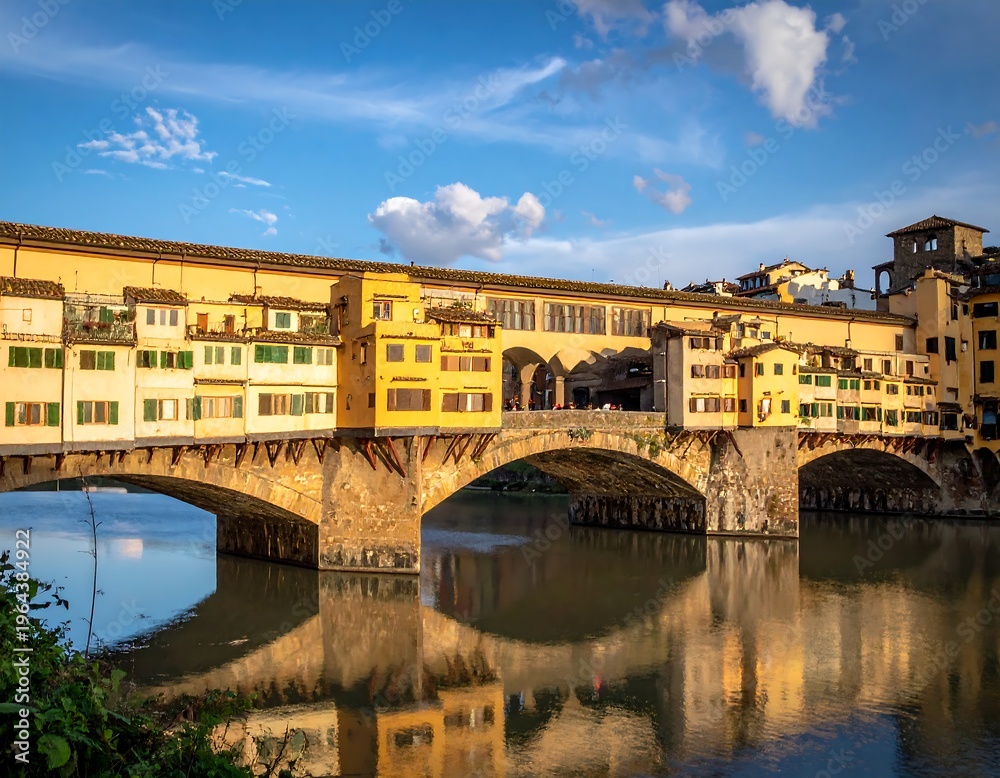 Fototapeta premium Ponte Vecchio Bridge in Florence, Italy - A Timeless Landmark.