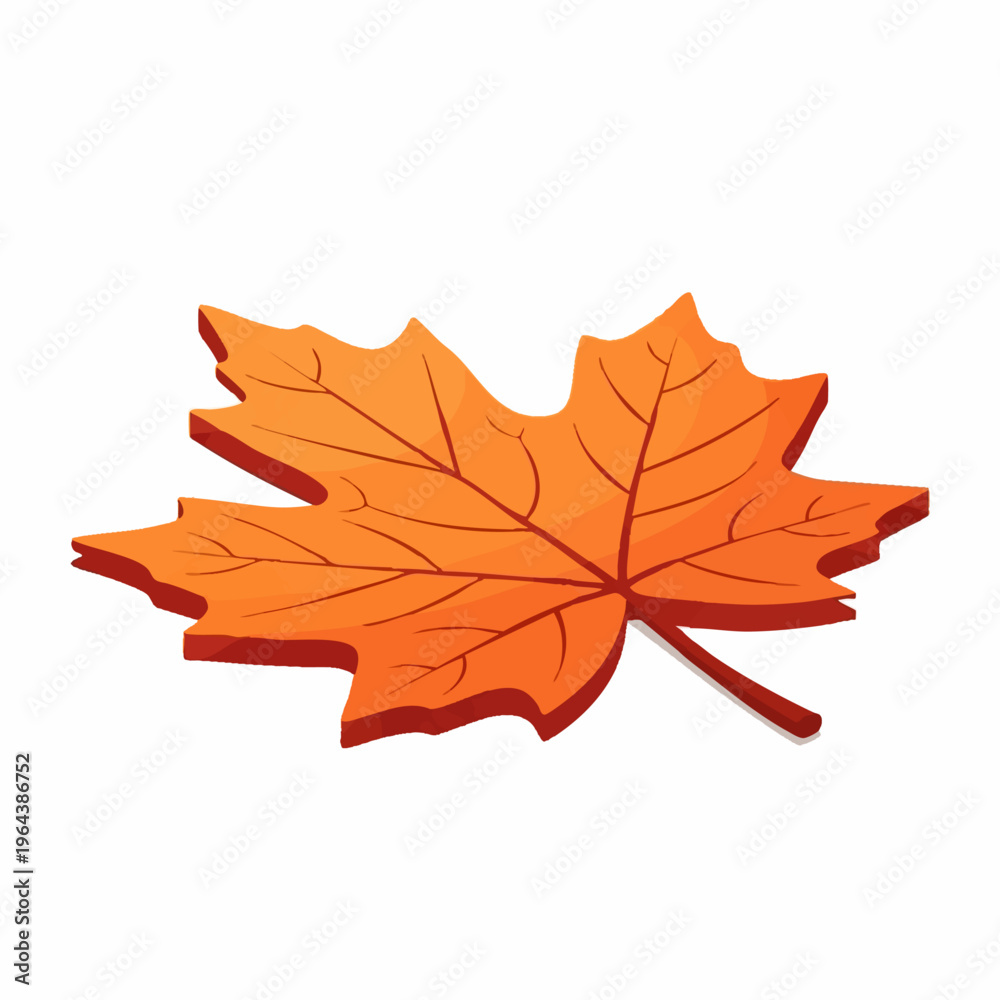 Obraz premium Orange maple leaf illustration isolated on white.