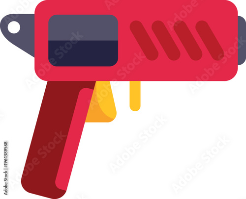 Bright red toy blaster gun on a clean white background