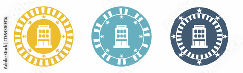 School icon. School illustration label design. Design for business. Vector illustration.