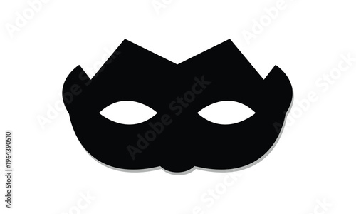 Mask superhero carnival villain  vector icon set. Black masquerade costume eye mask silhouette hidden person face. Simple design incognito party masque shape template illustration. EPS 10 .
