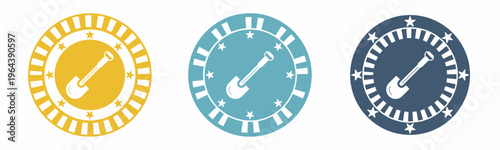 Shovel icon. shovel illustration label design. Design for business. Vector illustration.