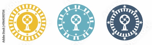 Fan icon. Fan illustration label design. Design for business. Vector illustration.