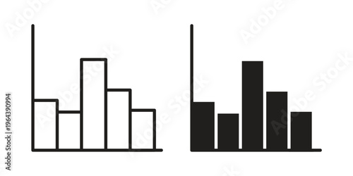 Chart histogram icons vector design template simple and clean