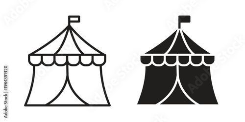 Circus tent icons vector design template simple and clean