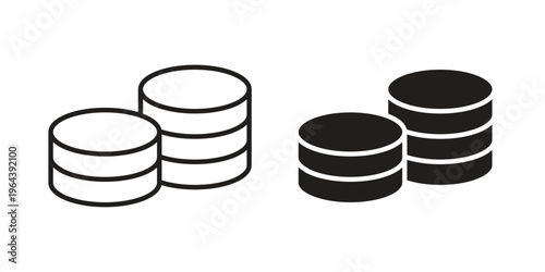 Coins icons vector design template simple and clean