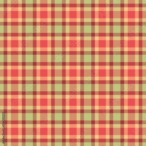Shabby tartan fabric pattern, glamour seamless check textile. Selection background texture vector plaid in red and orange colors.
