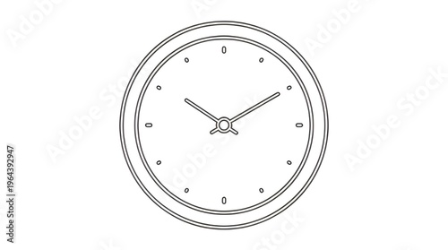 Minimal line icon of a wall clock representing time, schedule, and deadlines