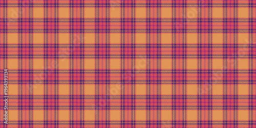 Serene seamless fabric tartan, us plaid check pattern. Halftone vector background textile texture in orange and red colors.