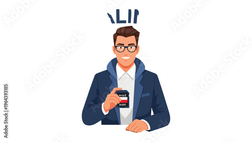 Smart Attire and Accessories: A sophisticated individual in spectacles, dressed in smart attire, showcases a sleek accessory, embodying confidence and style.