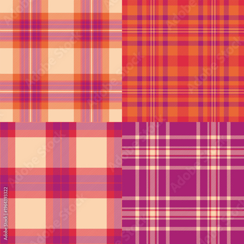 Soft plaid arrangement suitable nursery interiors. Calm tartan rhythm supports wall art, baby textiles, prints. Seamless vector repeat avoids distractions.