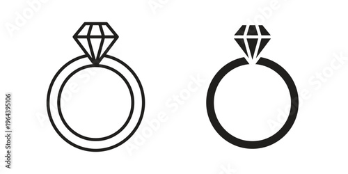 Diamond ring icons vector design template simple and clean