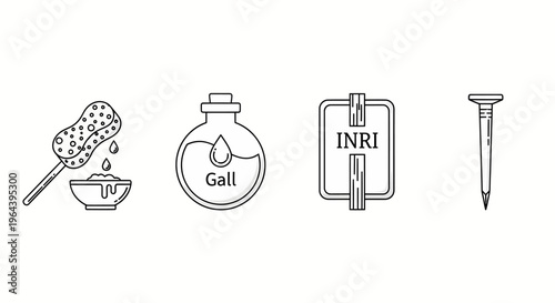 gall symbol icons with nail and sponge for design and branding