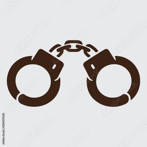Handcuffs Icon Simple Law Enforcement Symbol.