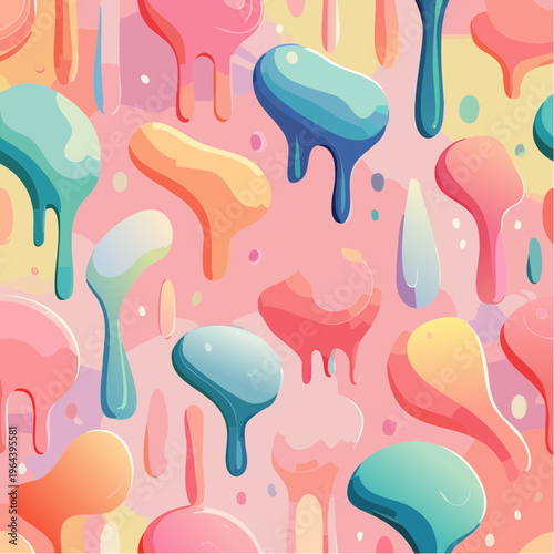 Photography Colorful paint blobs dripping down.