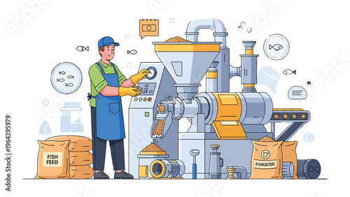 Modern Factory Operator: A skilled operator tends to sophisticated machinery in a state-of-the-art factory, a symbol of industrial innovation.