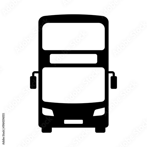 Bus tour icon. Sightseeing. Double decker bus. Hop-on, hop-off bus. Vector icon isolated on white background.