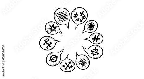 Black and white chat speech bubbles.