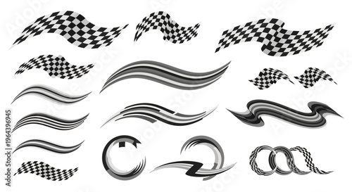Black and white racing checkered flags.