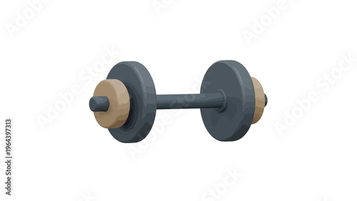 Heavy chrome dumbbell isolated on white background for gym fitness training and bodybuilding strength exercise.