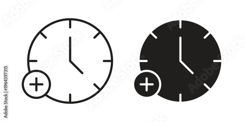 Extra hours icons vector design template simple and clean