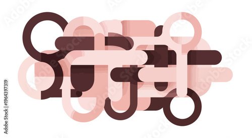 Brown Metal Interlocking Chain Links Closeup.