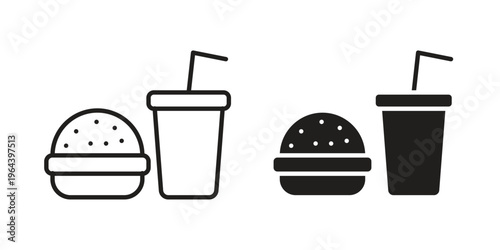 Fast food icons vector design template simple and clean
