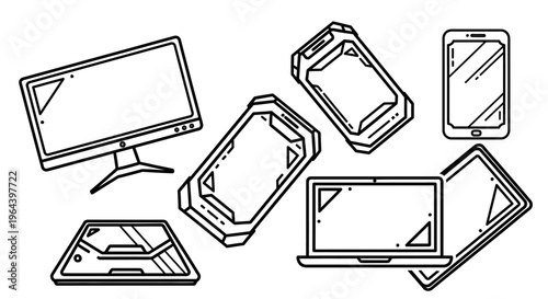 Collection of electronic devices and gadgets.