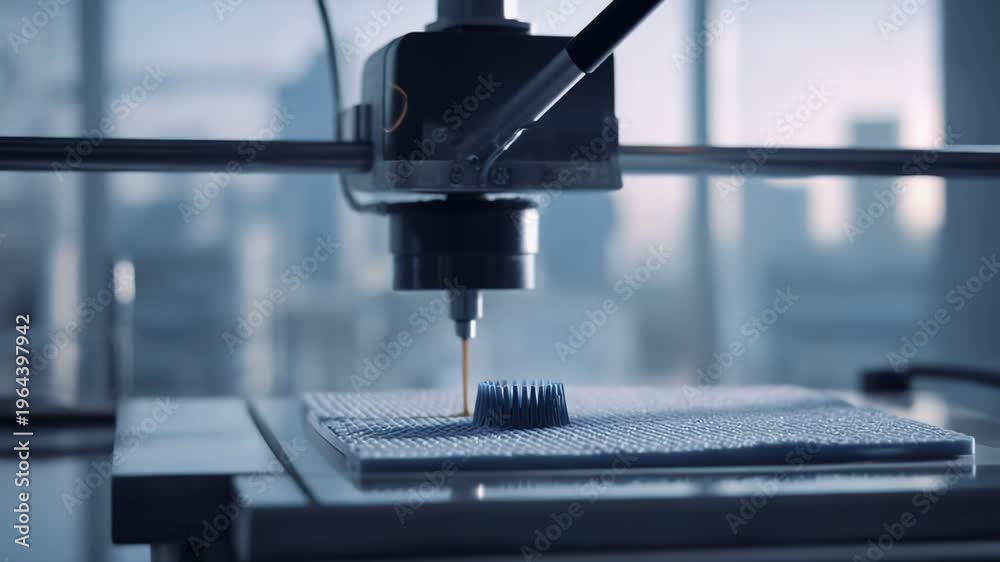 3d printer print head extruding material layer by layer, fabricating a ...