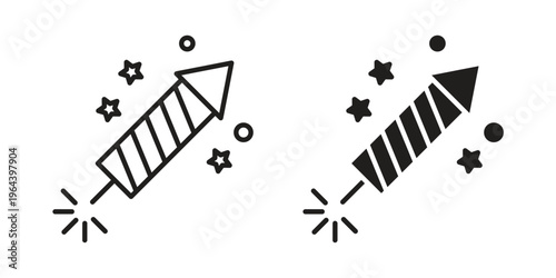 Fireworks rocket signs vector design template simple and clean