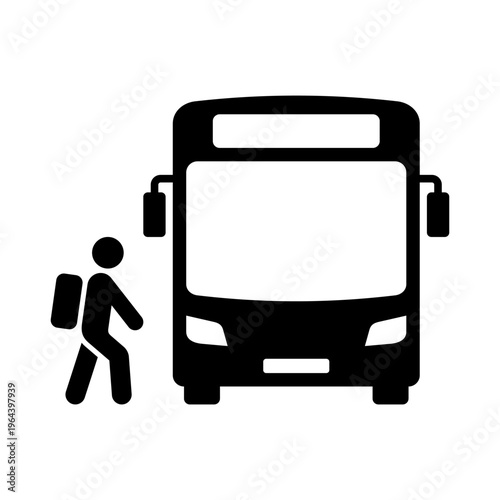 School bus icon. Vector icon isolated on white background.