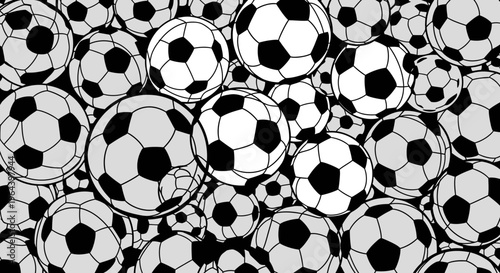 Collection of Soccer Balls in Black.