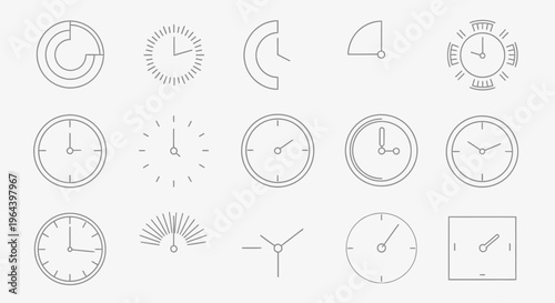 Collection of various clock faces.