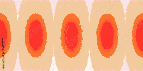 Abstract pattern of vertically aligned rounded shapes in warm tones