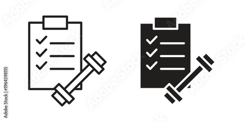 Fitness plan icons vector design template simple and clean