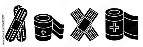 Bandage icon set. Vector symbol. Illustration of bandage. Bandage. Vector illustration. Stock vector.