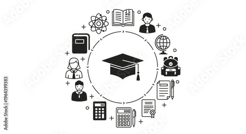 Graduation Cap Icon Education Symbol.