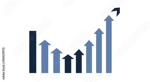 Increasing business growth chart graph.