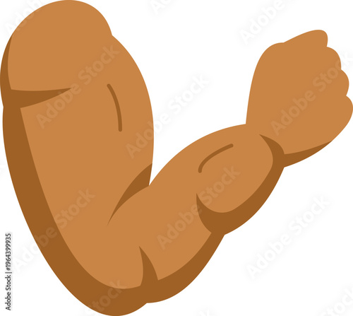 Flexed arm displaying strong biceps and forearm muscle in a simple cartoon style