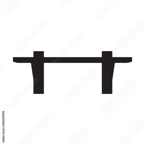 Simple black silhouette of a balance scale representing justice law or measurement isolated on a white background