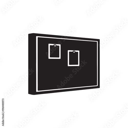 Modern black digital photo frame with two empty square placeholders minimalist design for displaying memories or artwork isolated on white background